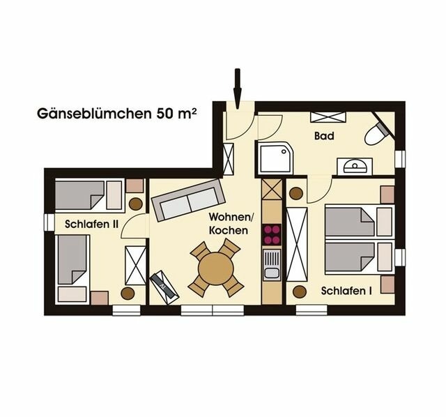 Ferienwohnung in Fehmarn OT Wenkendorf - Ferienwohnung G&auml;nsebl&uuml;mchen - Bild 7