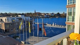 Apartment 28, Blickrichtung Innenstadt/Binnenhafen