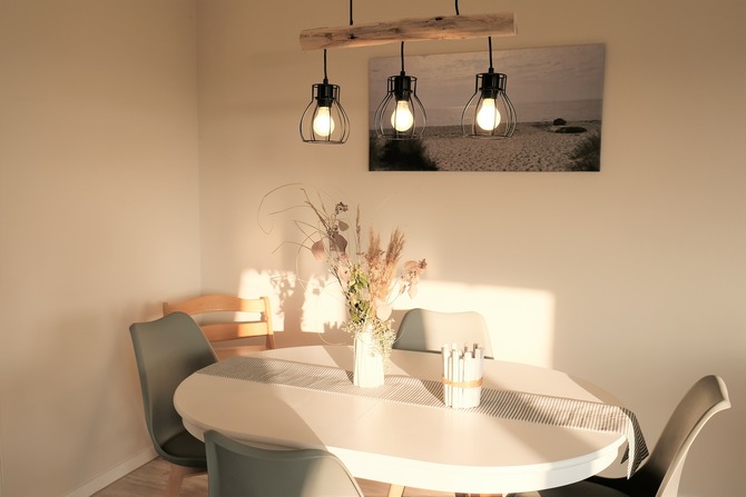 Ferienwohnung in Cismar - Ferienwohnung Oetken - ausziehbarer Esstisch