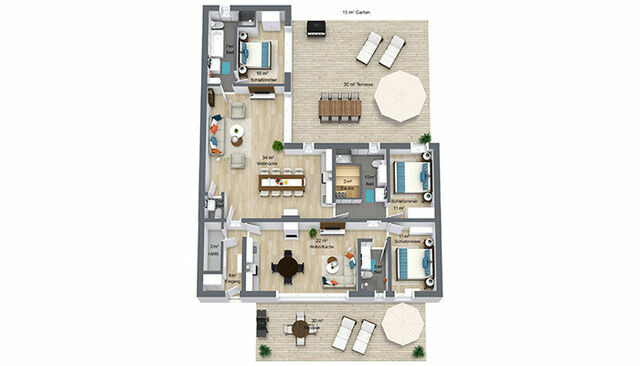 Ferienhaus in Heringsdorf - Anna**** BRINKMANNHAUS 4-Sterne für Familien fast am Strand Sauna Terrasse Grill - Bild 2