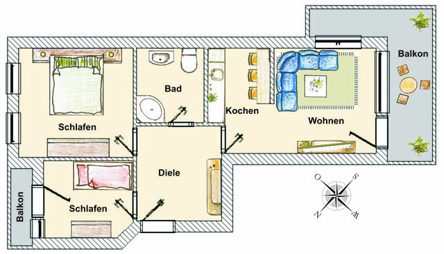 Ferienwohnung in Seebad Heringsdorf - (Brise) Haus "Am Schloonsee" App. 05 - Bild 15